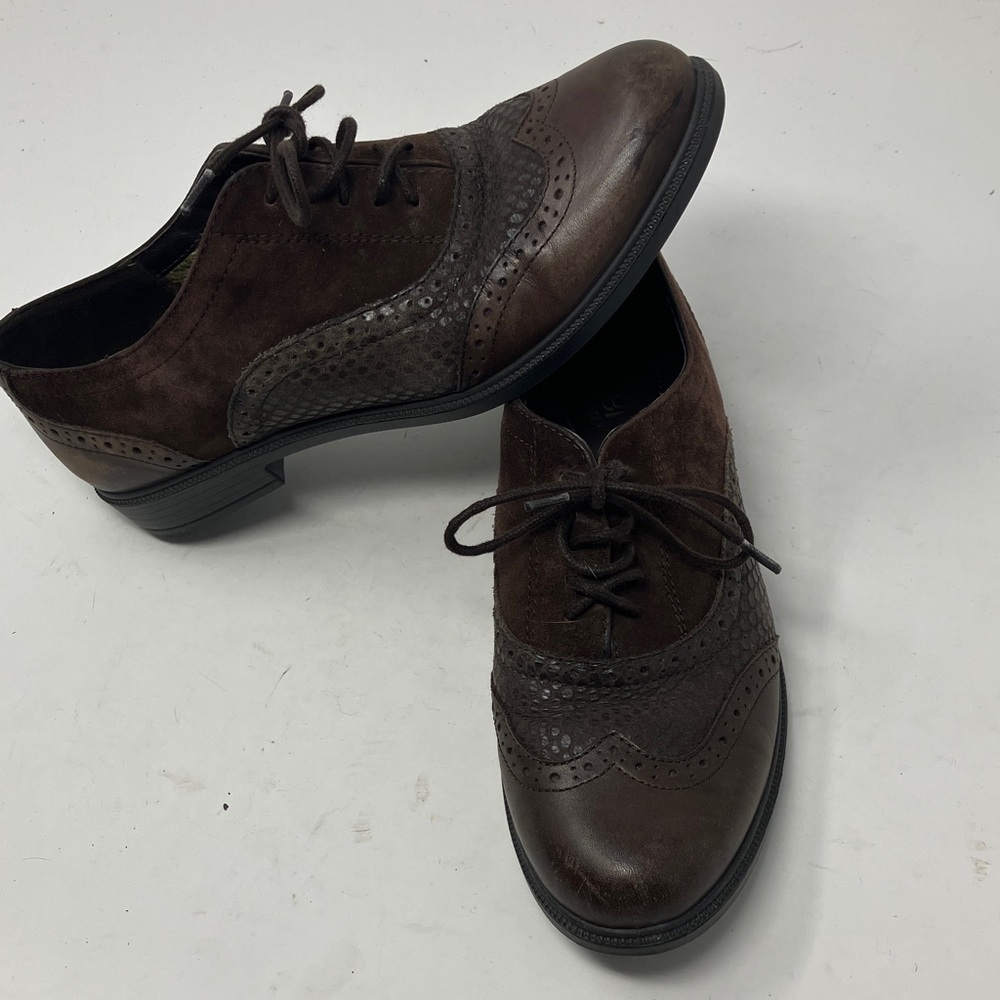 Hotter Village Brown Suede Brogue Comfort Shoes Women’s Sz US 7 Made in England